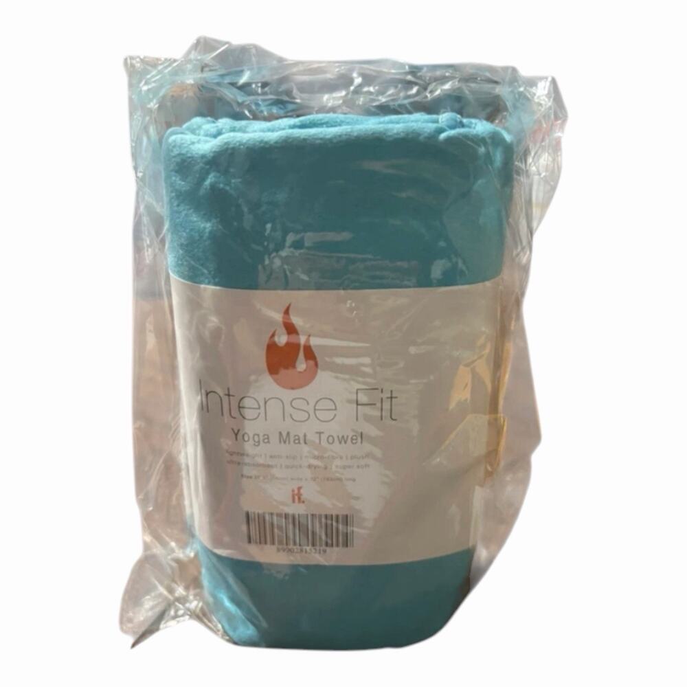 2 Pack Intense Fit Yoga Mat Towels 26.5x72 Blue Microfiber Quick Dry Non Slip